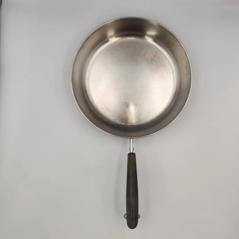 Vintage Revere Ware 9 Inch Skillet Copper Bottom Stainless Clinton IL USA - 1988